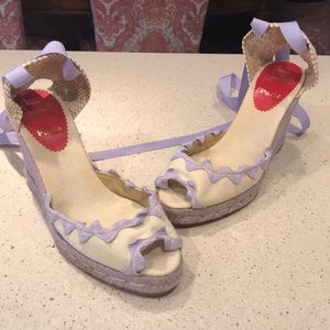 Christian Louboutin Platform Espadrille Wedges 9